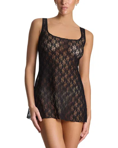 Hanky Panky Square Neck Chemise In Black