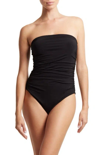 Hanky Panky Strapless Bandeau One-piece Swimsuit In Black