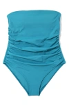 Hanky Panky Strapless Bandeau One-piece Swimsuit In Blue
