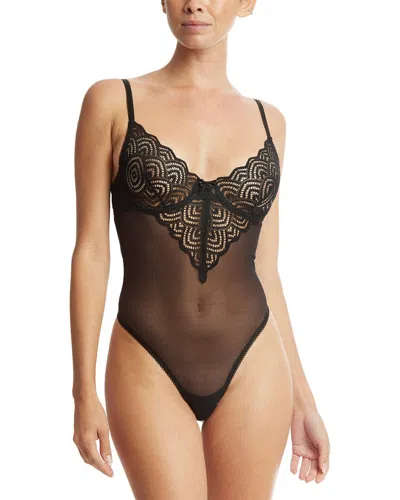 Hanky Panky Strappy Lace Underwire Teddy In Black