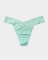 Hanky Panky Cotton With A Conscience Petite Low Rise Thong In Pistachio