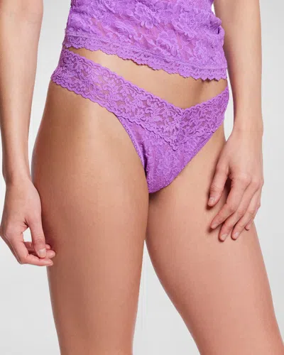 Hanky Panky Stretch Lace Traditional-rise Thong In Violet Haze (purple)