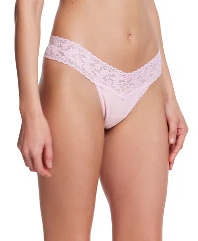 Hanky Panky Supima Cotton Low Rise Thong Underwear In Pink