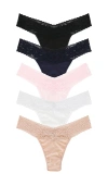 Hanky Panky Cotton Low Rise Thong 5pk Bwcn In Multi