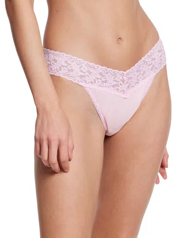 Hanky Panky Supima Cotton Original Rise Thong Underwear In Pink
