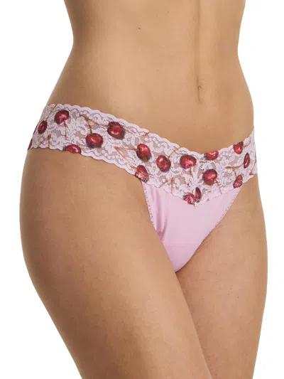 Hanky Panky Supima® Cotton Printed Low Rise Thong In Red