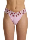 Hanky Panky Supima® Cotton Printed Original Rise Thong In Pink