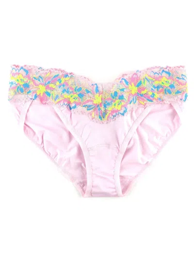Hanky Panky Supima® Cotton V-kini With Contrast Trim In Pink