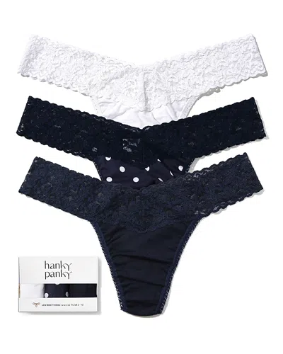Hanky Panky Supimacotton Low-rise Thongs, Set Of 3 In Multi