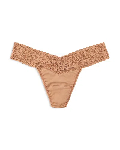 Hanky Panky Supimacotton Low-rise Thong In Brown