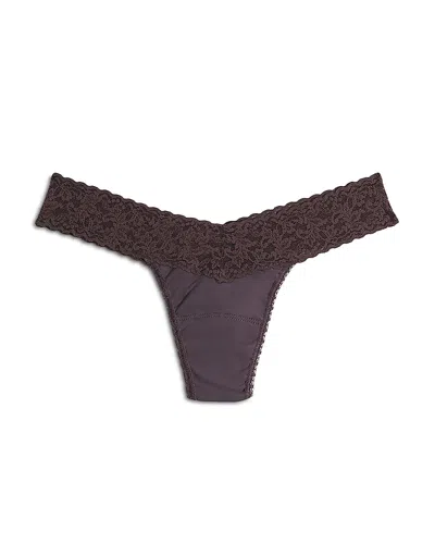 Hanky Panky Supimacotton Low-rise Thong In Purple