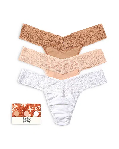 Hanky Panky Supimacotton Low-rise Thongs, Set Of 3 In Multi