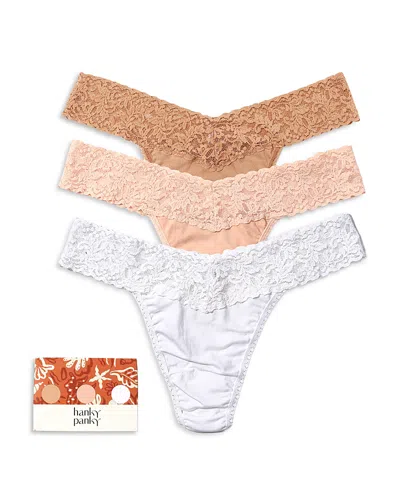 Hanky Panky Supimacotton Original-rise Thongs, Set Of 3 In Multi