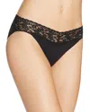 Hanky Panky Cotton With A Conscience Lace V-kini In Black