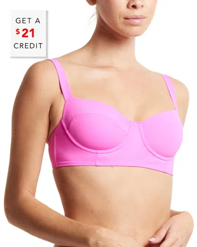 Hanky Panky Swim Balconette Bikini Top With $21 Credit In Pink