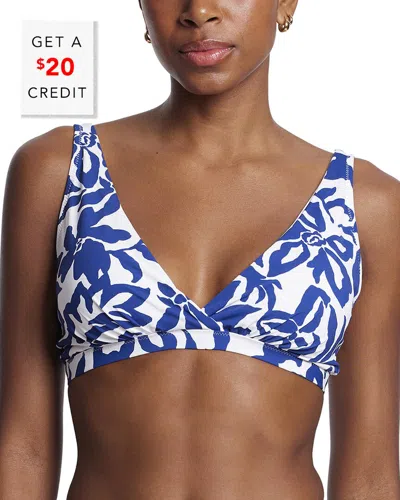 Hanky Panky Wrap Front Bikini Top In Poolside Print