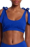 Hanky Panky Swim Scoop Bikini Top In Poolside (blue-solid)