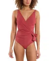Hanky Panky Wrap Front One-piece Swimsuit In Red
