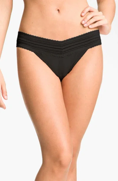 Hanky Panky 't-party' Regular Rise Thong In Black