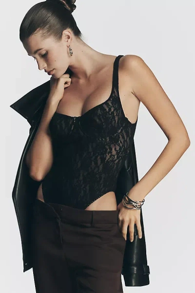 Hanky Panky Underwire Lace Bodysuit In Black