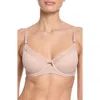 Hanky Panky Underwire Lined Mesh Plunge Bra In Chai