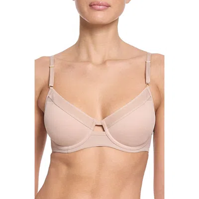 Hanky Panky Underwire Lined Mesh Plunge Bra In Chai