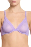 Hanky Panky Underwire Unlined Mesh Plunge Bra In Grape Juice