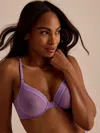 Hanky Panky Unlined Mesh Underwire Bra In Purple