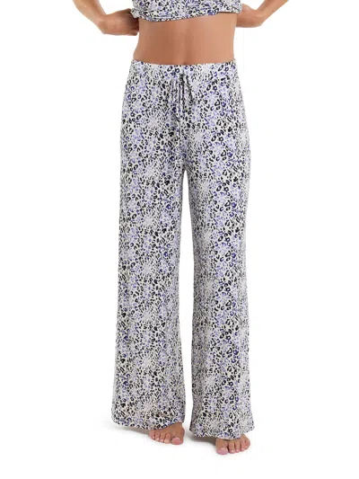 Hanky Panky Unwind Modal Drawstring Wide Leg Pant In Animal Print