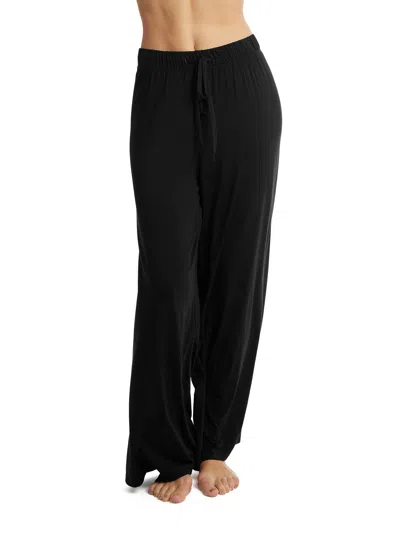 Hanky Panky Unwind Modal Drawstring Wide Leg Pant In Black