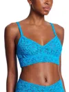 Hanky Panky V-neck Retro Lace Bralette In Blue