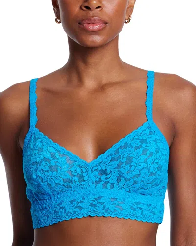 Hanky Panky V-neck Retro Bralette In Blue