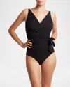 Hanky Panky Wide Strap Wrap One Piece Swimsuit In Black