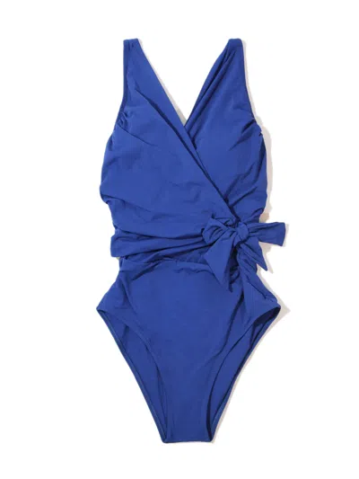 Hanky Panky Wide Strap Wrap One Piece Swimsuit In Blue