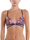 Hanky Panky Wildly Blooming Strappy Triangle Bralette In Blue