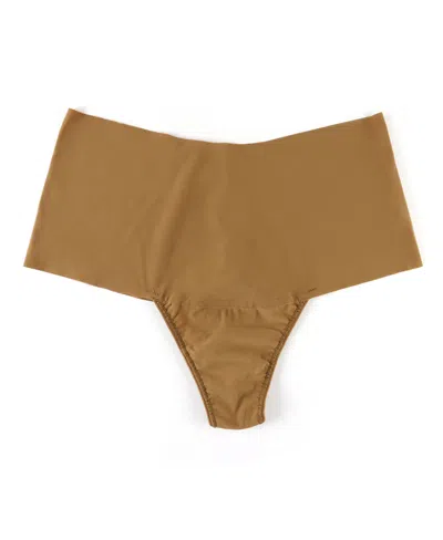 Hanky Panky Women's Breathe High-rise Thong Underwear 6j1921b In Brown