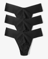 Hanky Panky Breathe Assorted 3-pack V-cut Thongs In Black