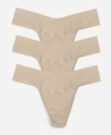 Hanky Panky Breathe Assorted 3-pack V-cut Thongs In Taupe