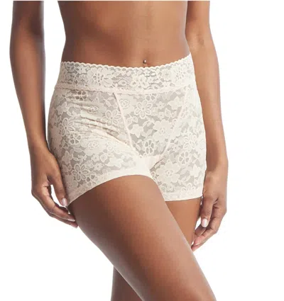 Hanky Panky Women's Daily Lace Boxer Brief In Vanilla Peach In Pink