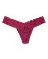 Hanky Panky Signature Lace Low Rise Thong Dark Pomegranate Red In Purple