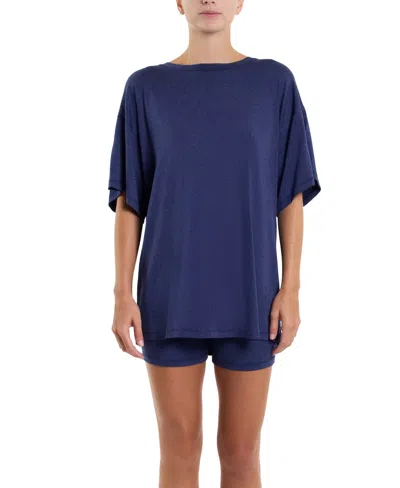 Hanky Panky Women's Dream Ease Sleep Dress Bike Short Sleep Set In Denim