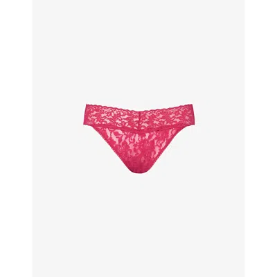 Hanky Panky Womens Evening Pour Signature Original-rise Stretch-lace Thong In Red
