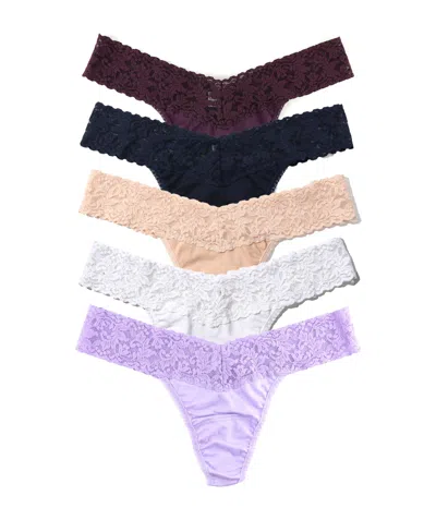 Hanky Panky Women's Low Rise 5 Pack Thong Underwear In Multi