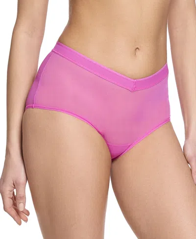 Hanky Panky Women's Mesh Boyshort In Berry Burst Pink
