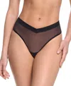 Hanky Panky Mesh High Cut Thong Panties In Black