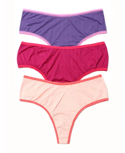 HANKY PANKY WOMEN'S MOVE CALM HI-RISE THONG 3 PACK