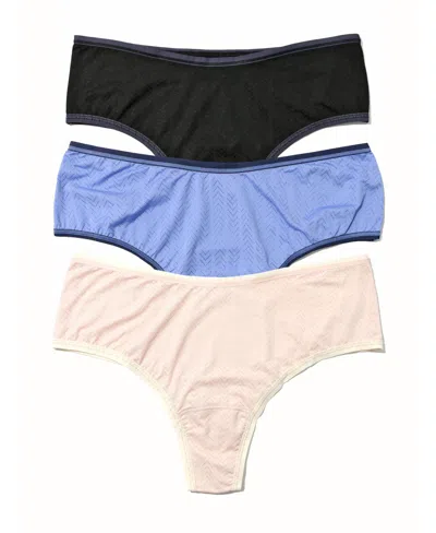 HANKY PANKY WOMEN'S MOVE CALM HI-RISE THONG 3 PACK