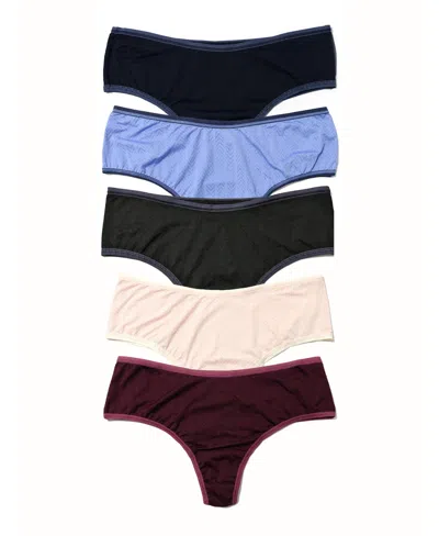HANKY PANKY WOMEN'S MOVE CALM HI-RISE THONG 5 PACK