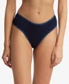 Hanky Panky Women's Move Calm Rouched Back Brief Underwear 2p2184 In Blackberry Crumble,waterfall Blue