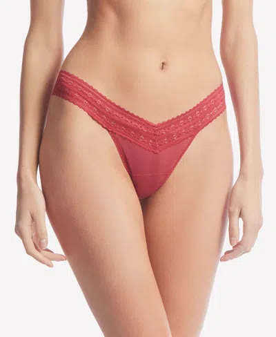 Hanky Panky Women's One Size Dream Low Rise Thong Underwear In Burnt Sienna Red
